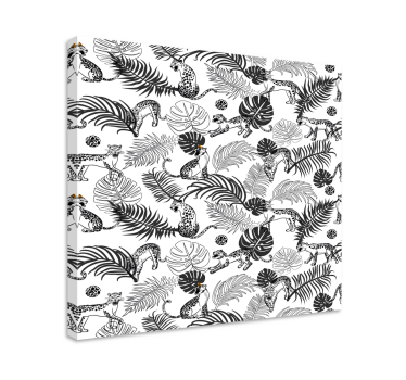 Canvas schilderij andere dieren zwart-witte jungle - TenStickers