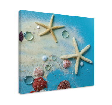3D canvas schilderij Zeester op kleurrijk zand - TenStickers