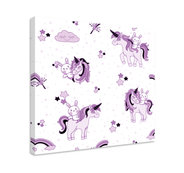 Canvas schilderij eenhoorn schattig eenhoorn avontuur - TenStickers