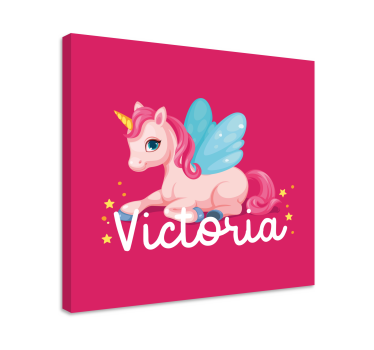 Canvas schilderij eenhoorn schattig fantasiewezen - TenStickers