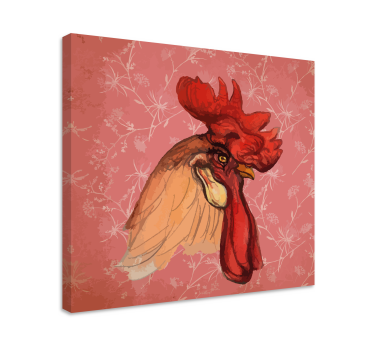Canvas schilderij vogels rooster illustratie - TenStickers