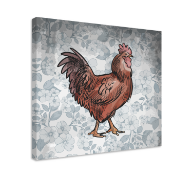 Canvas schilderij dieren charmante kippenfiguur - TenStickers