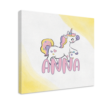 Canvas schilderij eenhoorn blije eenhoorn karakter - TenStickers