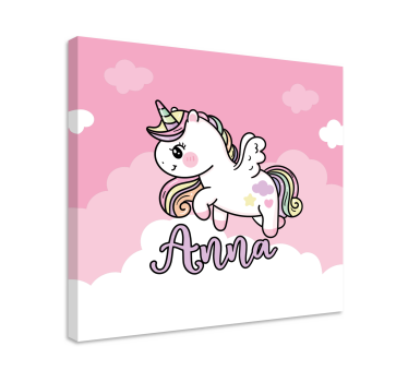 Canvas schilderij eenhoorn schattige eenhoorn fantasie - TenStickers