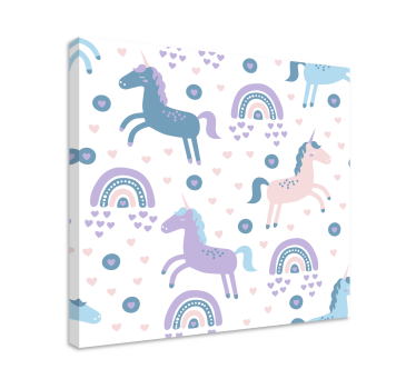 Canvas schilderij herten speelse eenhoorn patronen - TenStickers