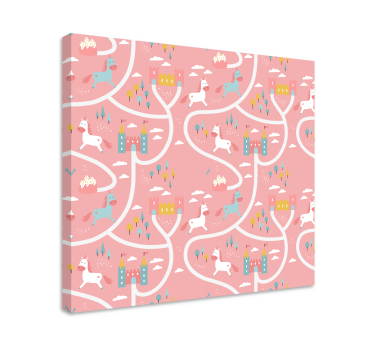 Canvas schilderij herten speelse eenhoorn reis - TenStickers