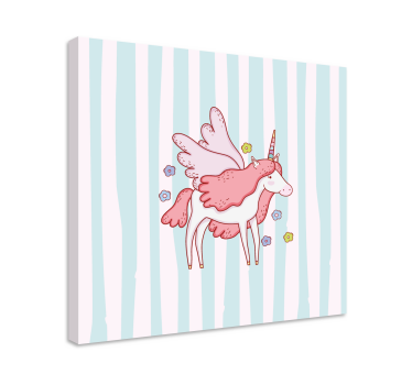 Canvas schilderij eenhoorn magische vleugeleenhoorn - TenStickers
