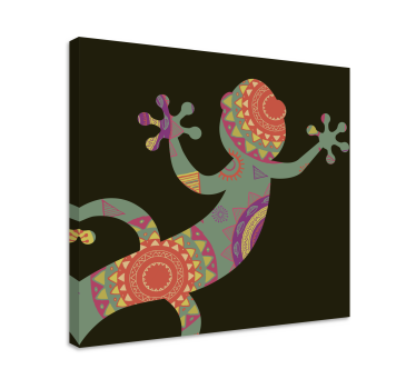 Canvas schilderij dieren geometrische reptielillustratie - TenStickers