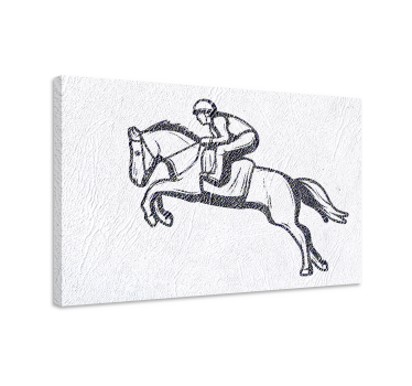 Canvas schilderij paarden Springwedstrijd - TenStickers