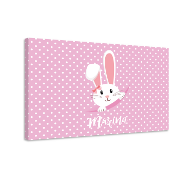 Canvas schilderij baby's Schattig konijntje voor meisje met naam - TenStickers