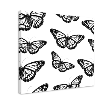 Canvas schilderij woonkamer Zwart-witte vlindervleugel - TenStickers
