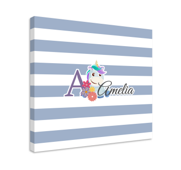 Canvas schilderij eenhoorn gepersonaliseerd ontwerp - TenStickers