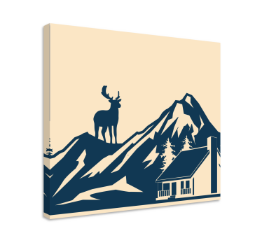Canvas schilderij herten majestueuze hertensilhouet - TenStickers