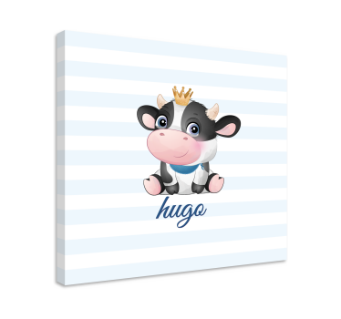 Canvas schilderij dieren schattige gekroonde koe - TenStickers
