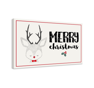 Canvas schilderij herten vrolijke kerst rendier - TenStickers