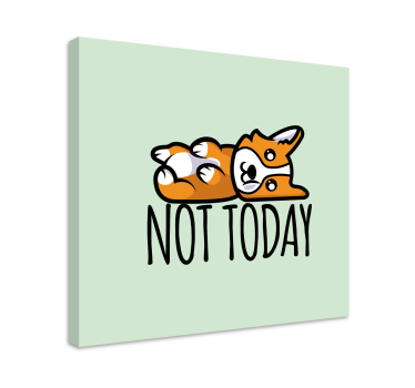 Canvas schilderij hond corgi liggend - TenStickers