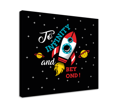 Canvas schilderij dinosaurus ruimte avontuur - TenStickers