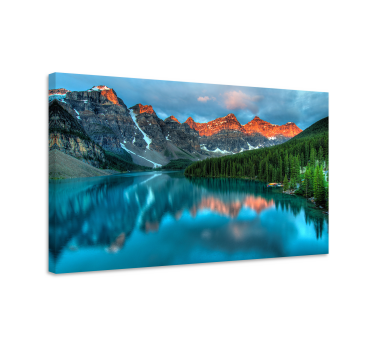 Canvas natuur landschap Kleurrijke meer esthetische kunst - TenStickers