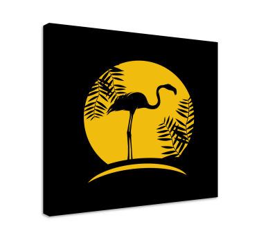 Canvas schilderij vogels elegante flamingo silhouet - TenStickers