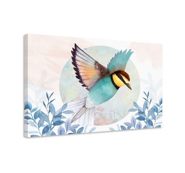 Canvas schilderij vogels vliegende blauwe vogel scene - TenStickers