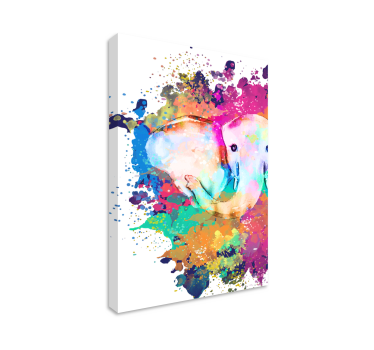 Geometrische canvas schilderij Levendig gekleurde olifant - TenStickers
