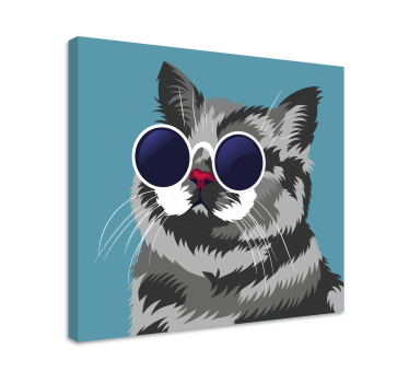 Canvas schilderij kat chique kattenportret - TenStickers