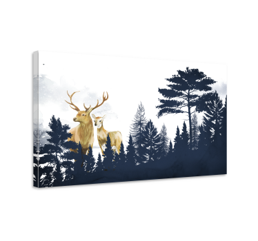 Canvas schilderij herten majestueuze herten - TenStickers