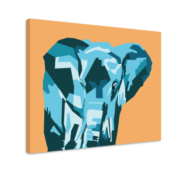 Canvas schilderij olifant gestileerd olifantenportret - TenStickers
