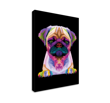 Canvas schilderij Geometrische dieren schattige hond - TenStickers