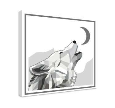 Canvas schilderij hond huilende wolf - TenStickers