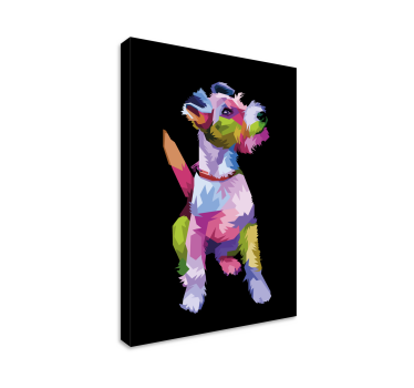 Canvas schilderij honden Geometrische dieren fox terrier - TenStickers