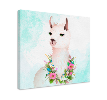 Canvas schilderij kinderkamer Heerlijke alpaca's - TenStickers