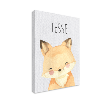 Vos cartoon canvas met naam - TenStickers
