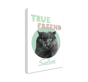 Echte vriend gepersonaliseerd canvas van hond - TenStickers
