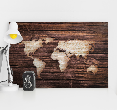 3D canvas schilderij Houten bruin - TenStickers