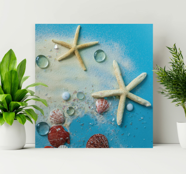 3D canvas schilderij Zeester op kleurrijk zand - TenStickers