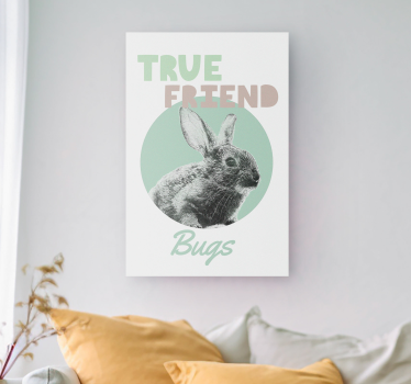 Echte vriend gepersonaliseerd canvas van hond - TenStickers