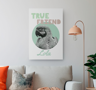 Echte vriend gepersonaliseerd canvas van hond - TenStickers