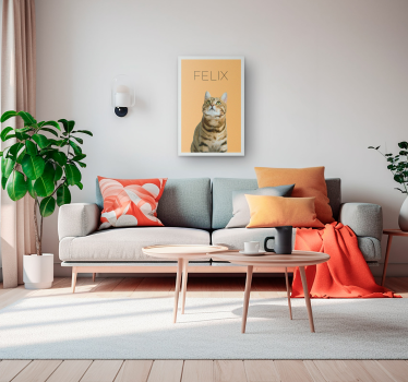 Gepersonaliseerde huisdieren canvas met naam - TenStickers