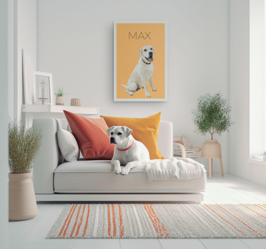 Gepersonaliseerde huisdieren canvas met naam - TenStickers