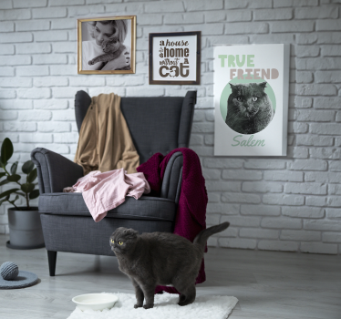 Echte vriend gepersonaliseerd canvas van hond - TenStickers