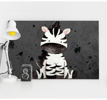 Andere dieren schilderij op canvas Vrolijke zebra cartoon - TenStickers