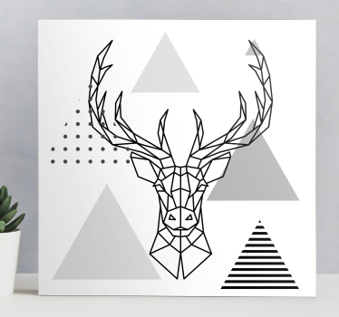 Andere dieren schilderij op canvas Zwart-wit rendier tekening - TenStickers