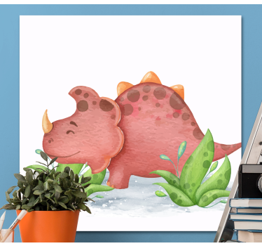 Baby triceratops Canvas schilderij dinosaurus - TenStickers