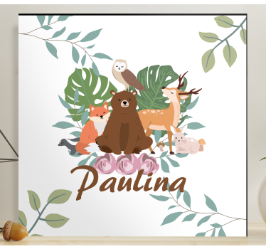 Bosdieren verzamelen Canvas schilderij dieren - TenStickers