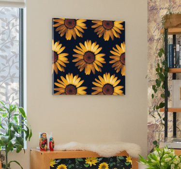 Canvas bloemen Gele zonnebloem - TenStickers