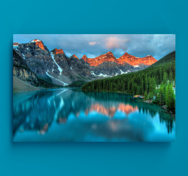 Canvas natuur landschap Kleurrijke meer esthetische kunst - TenStickers
