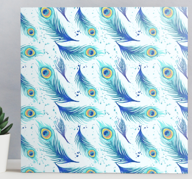 Canvas schilderij blauwe veren - TenStickers