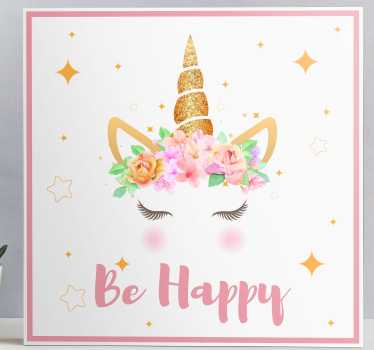 Canvas schilderij eenhoorn be happy - TenStickers