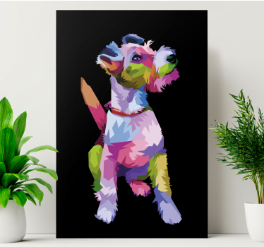 Canvas schilderij honden Geometrische dieren fox terrier - TenStickers